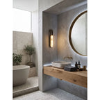 Modern Alabaster Wall Sconce in Bathroom Setting