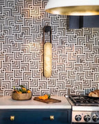 Modern Alabaster Cylinder Wall Sconce in Kitchen Setting