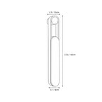 Modern Leather Strap and Alabaster Cylinder Wall Sconce Line Art Dimension Diagram