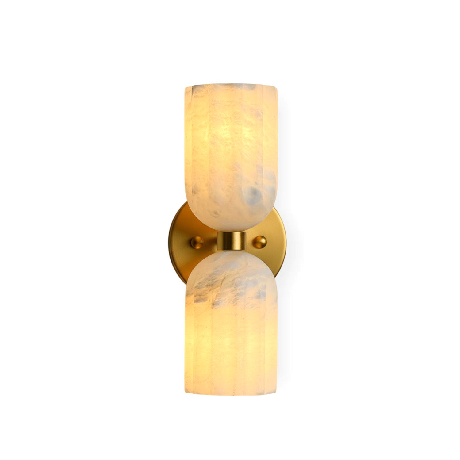 Lyra Ribbed Alabaster Dual Sconce