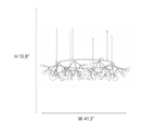 Small Ring Firefly Chandelier Line Art Dimension Diagram