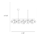 Large Linear Branching Chandelier Line Art Dimension Diagram