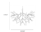 Branching Firefly Chandelier Style B Line Art Dimension Diagram