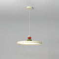 Illuminated Modern Ceramic Disc Pendant Light Studio Shot