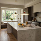 Modern Ceramic Disc Pendant Light Over Kitchen Island
