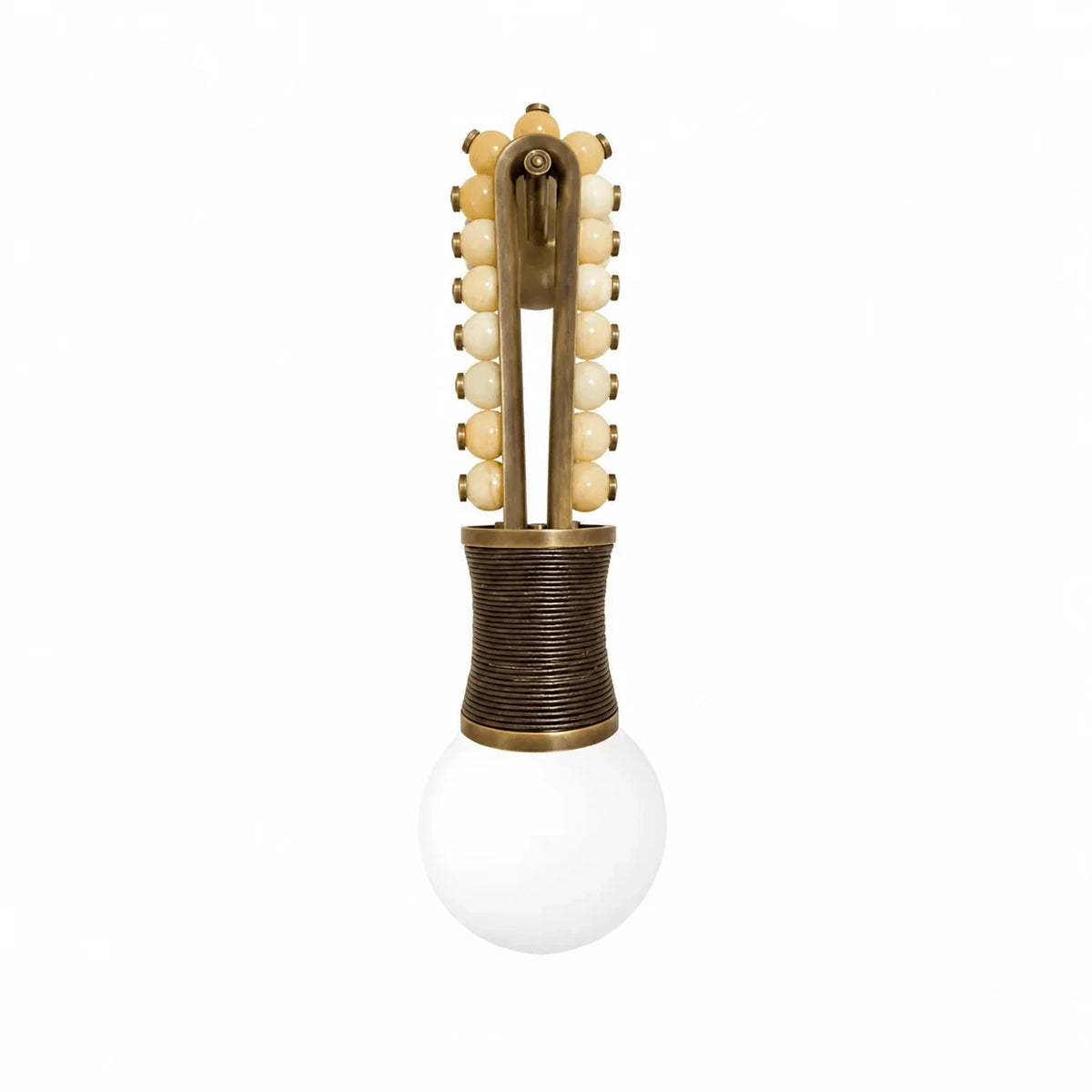 Illuminated Modern Leather Wrapped Base Wall Sconce Studio Display
