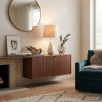 Marble and Fabric Table Lamp