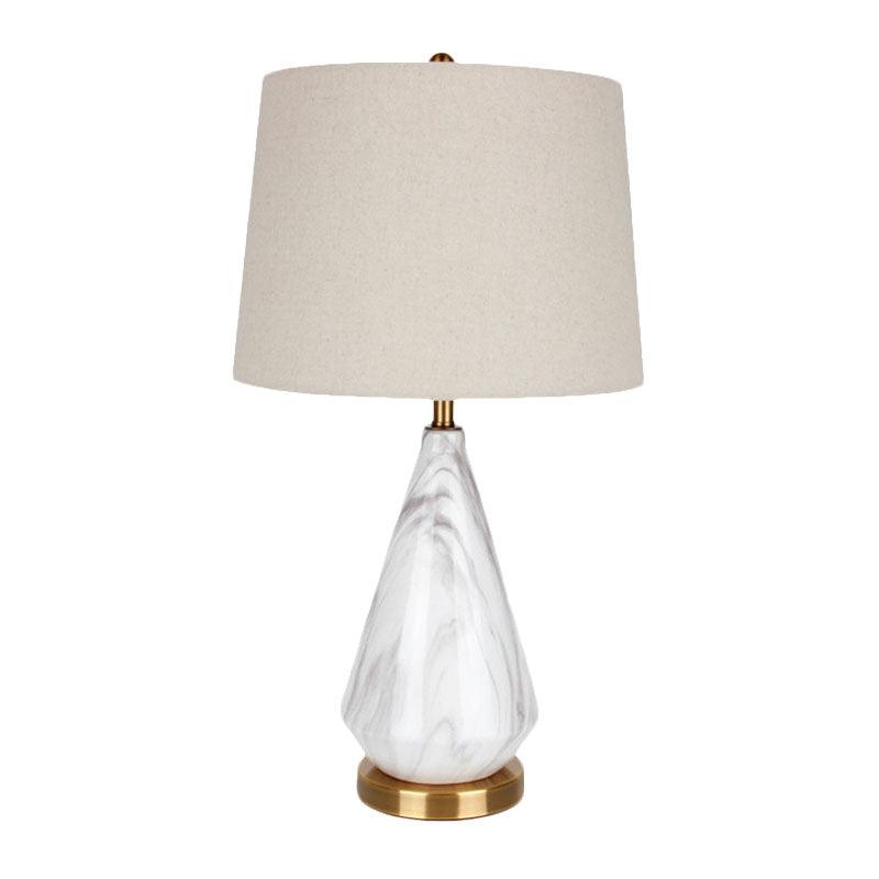 Marble and Fabric Table Lamp
