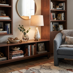 Marble and Fabric Table Lamp