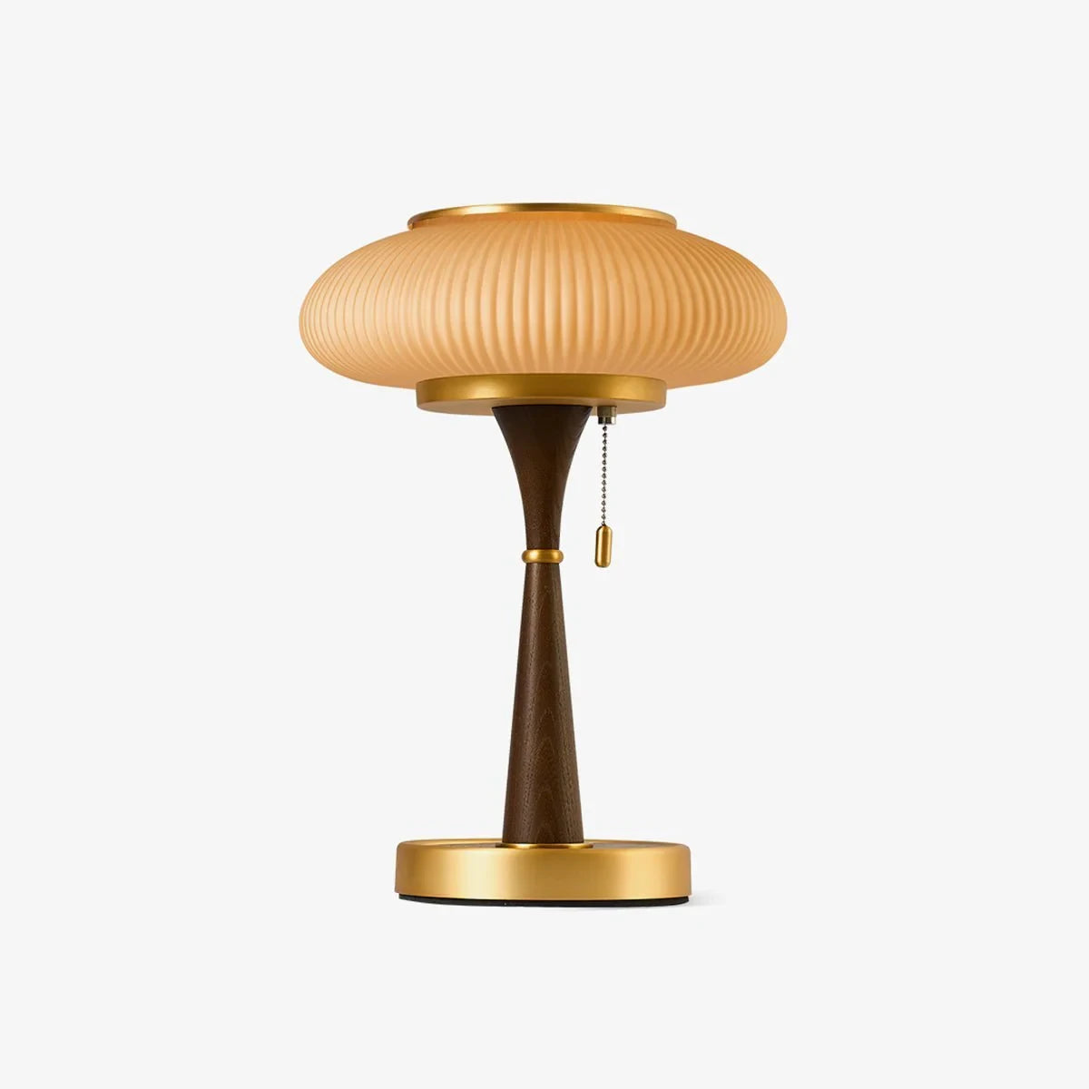 Mid Century Modern Amber Glass Table Lamp Studio Product Shot