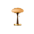 Retro Amber Glass Mushroom Desk Lamp Studio Product Shot
