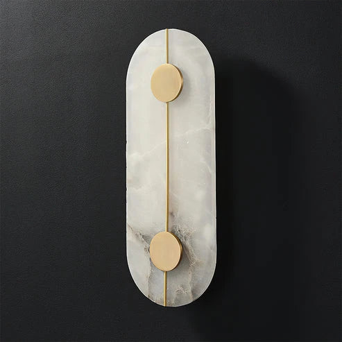 Modern Alabaster Oval Wall Sconce Studio Shot