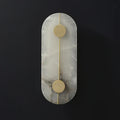 Angled View of Modern Alabaster Oval Wall Sconce