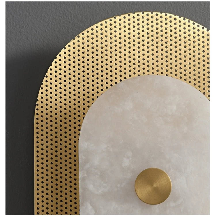 Mesh Brass Alabaster Wall Light