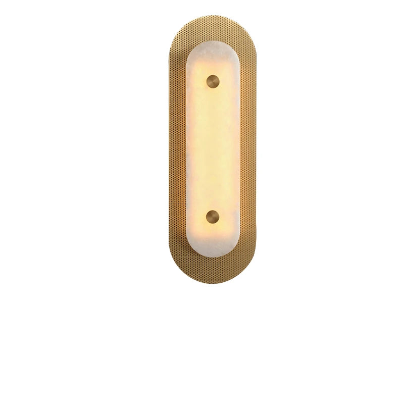 Mesh Brass Alabaster Wall Light