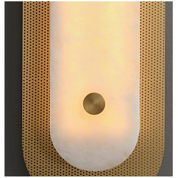 Mesh Brass Alabaster Wall Light