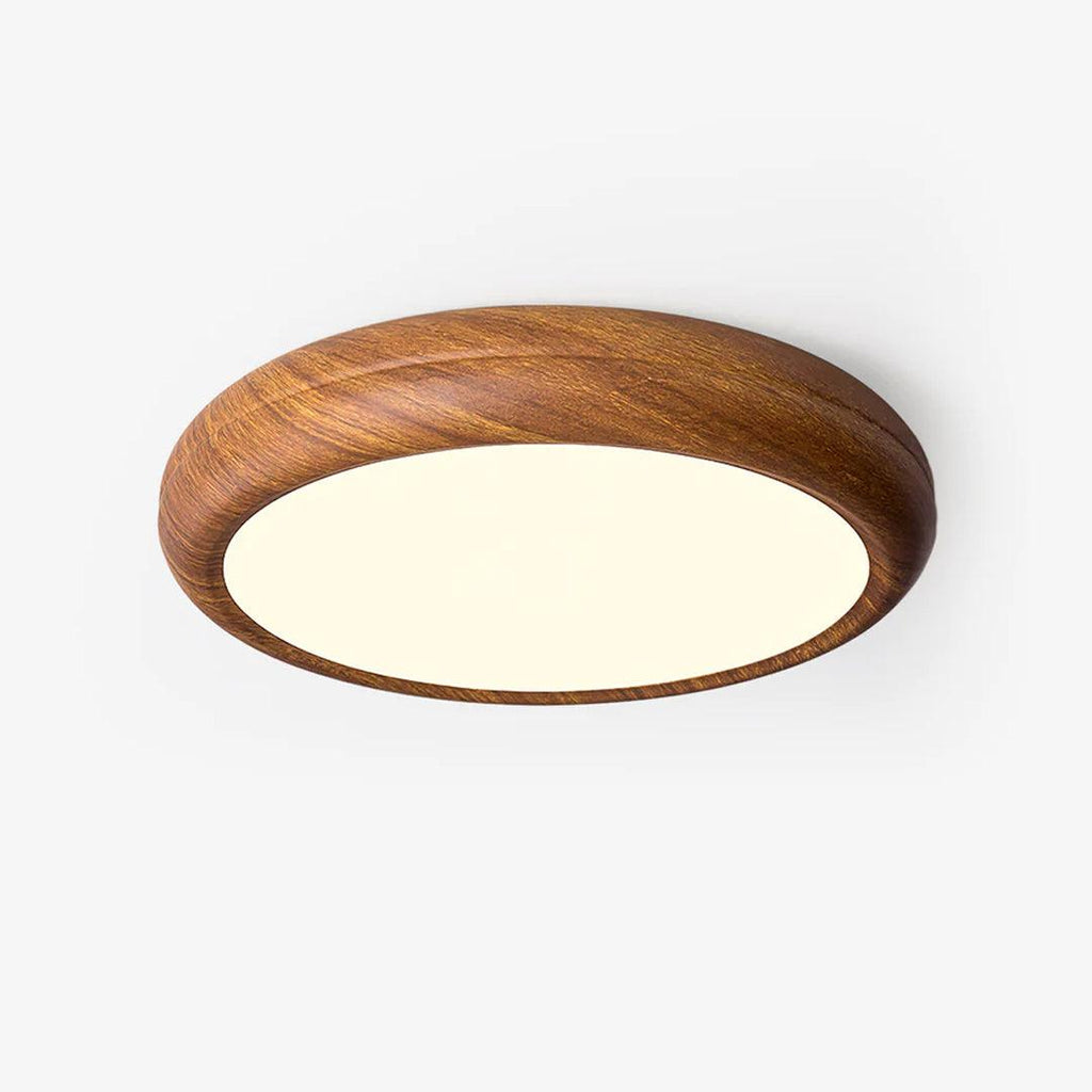 Metal Acrylic Wood-Grain Flush Mount