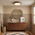 Metal Acrylic Wood-Grain Flush Mount