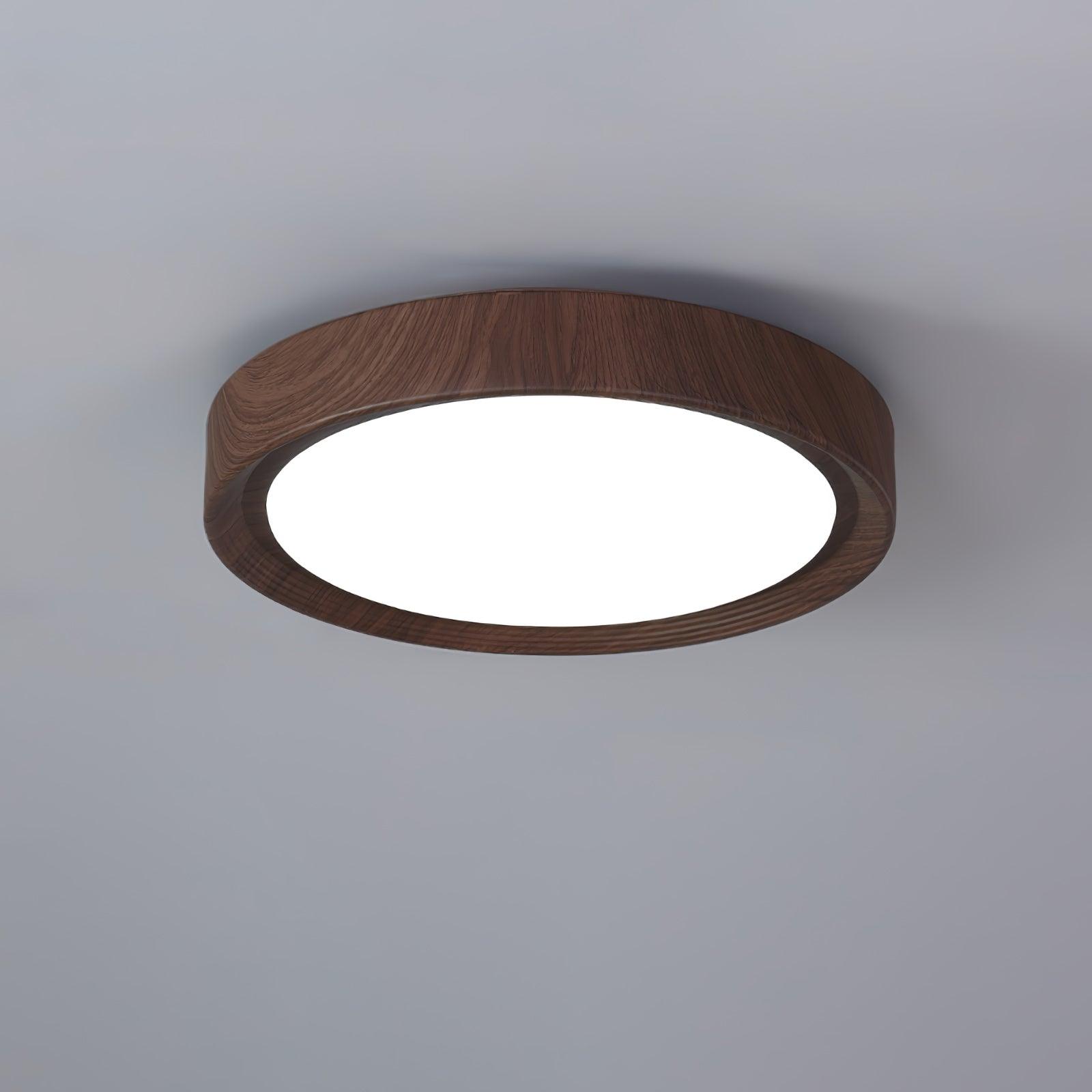 Metal Acrylic Wood-Grain Flush Mount