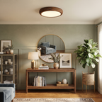 Metal Acrylic Wood-Grain Flush Mount