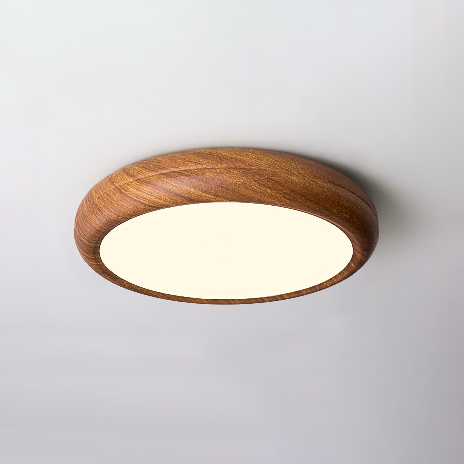 Metal Acrylic Wood-Grain Flush Mount