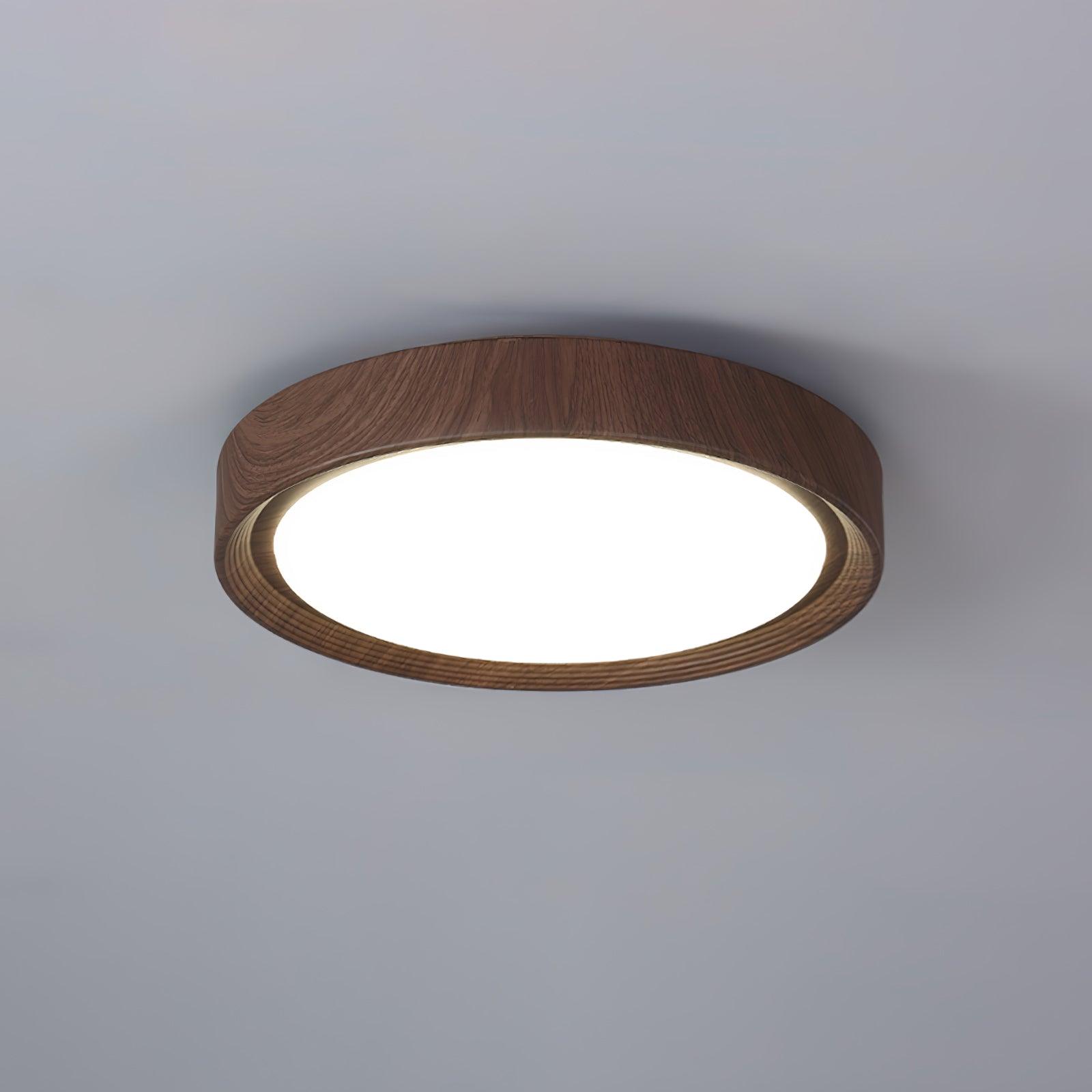 Metal Acrylic Wood-Grain Flush Mount