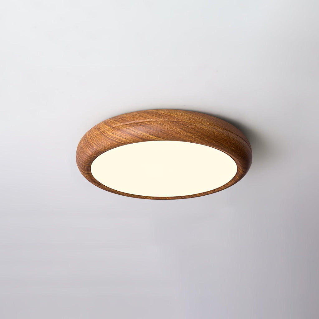 Metal Acrylic Wood-Grain Flush Mount
