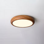 Metal Acrylic Wood-Grain Flush Mount