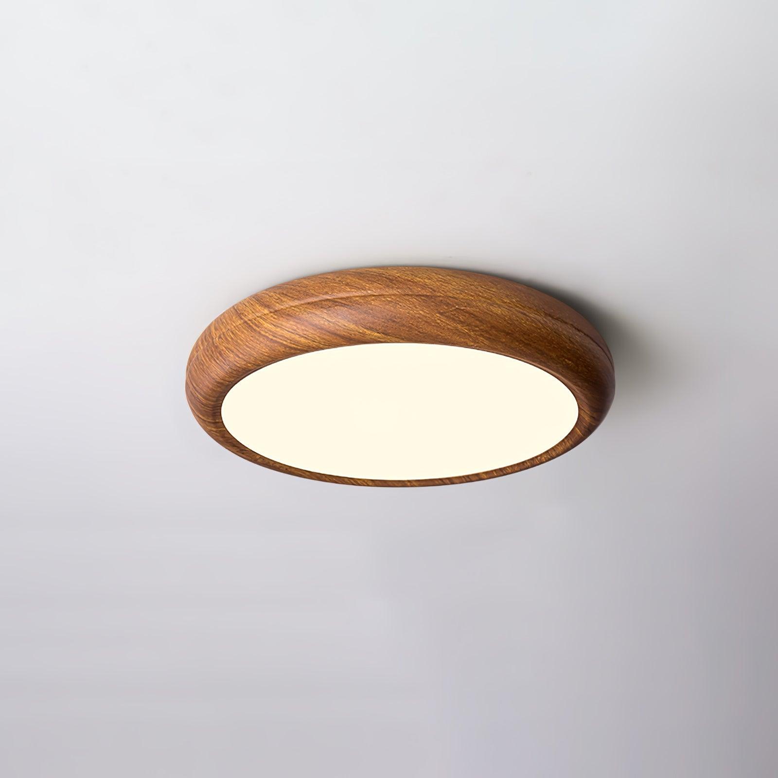 Metal Acrylic Wood-Grain Flush Mount