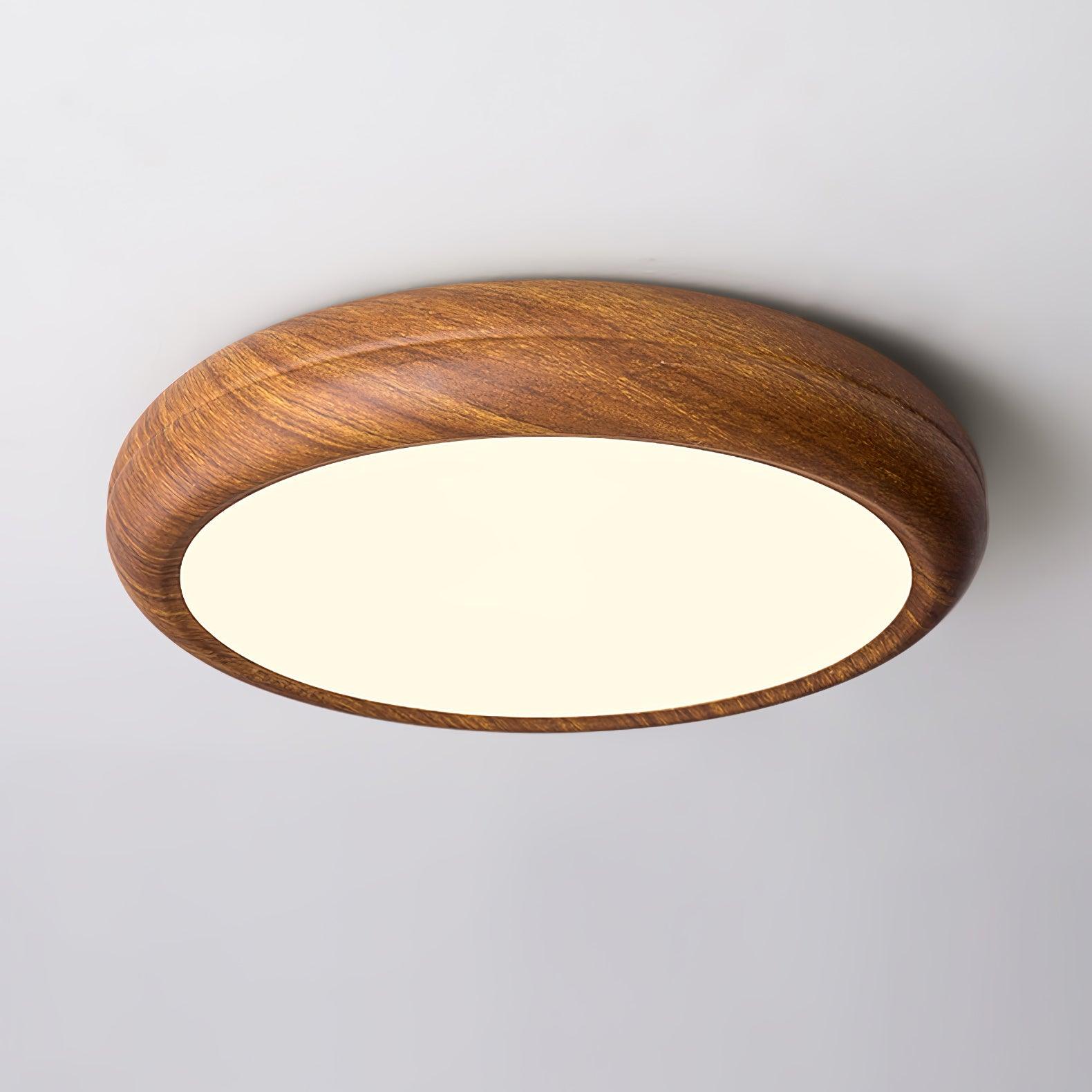 Metal Acrylic Wood-Grain Flush Mount