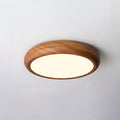 Metal Acrylic Wood-Grain Flush Mount