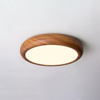 Metal Acrylic Wood-Grain Flush Mount