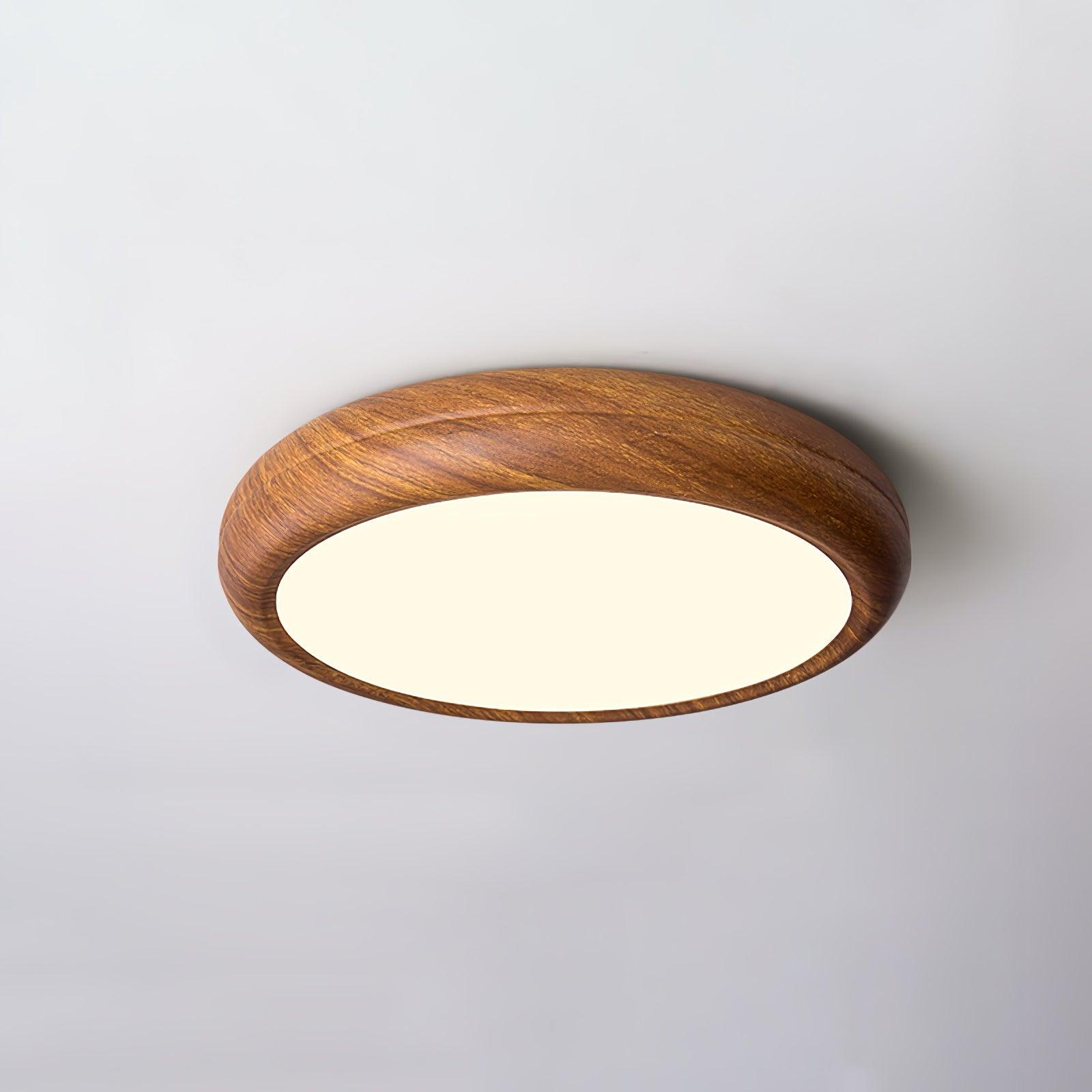 Metal Acrylic Wood-Grain Flush Mount