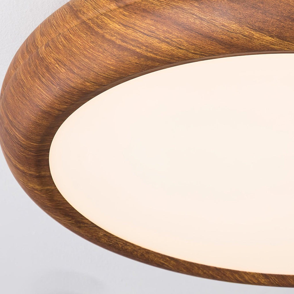 Metal Acrylic Wood-Grain Flush Mount