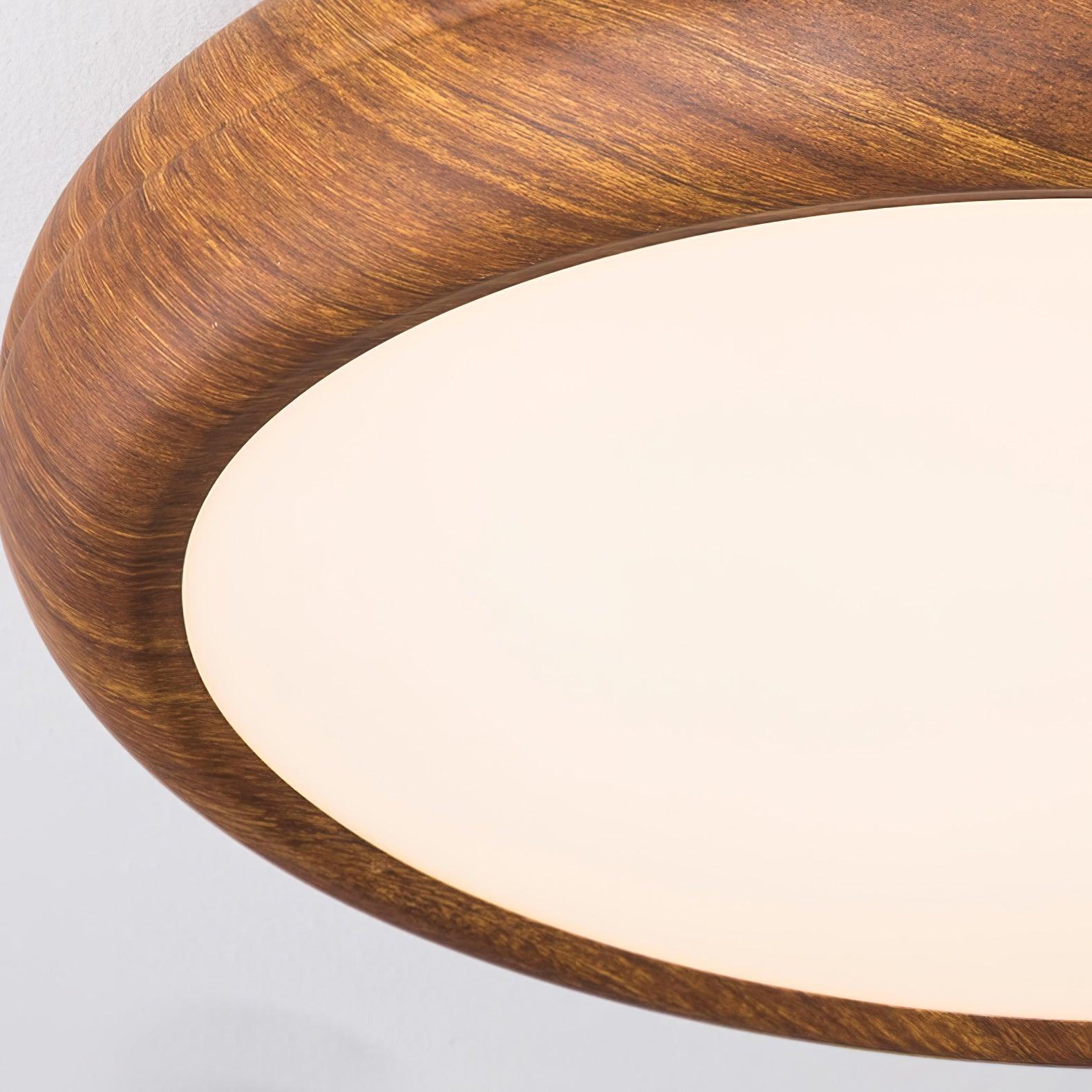 Metal Acrylic Wood-Grain Flush Mount