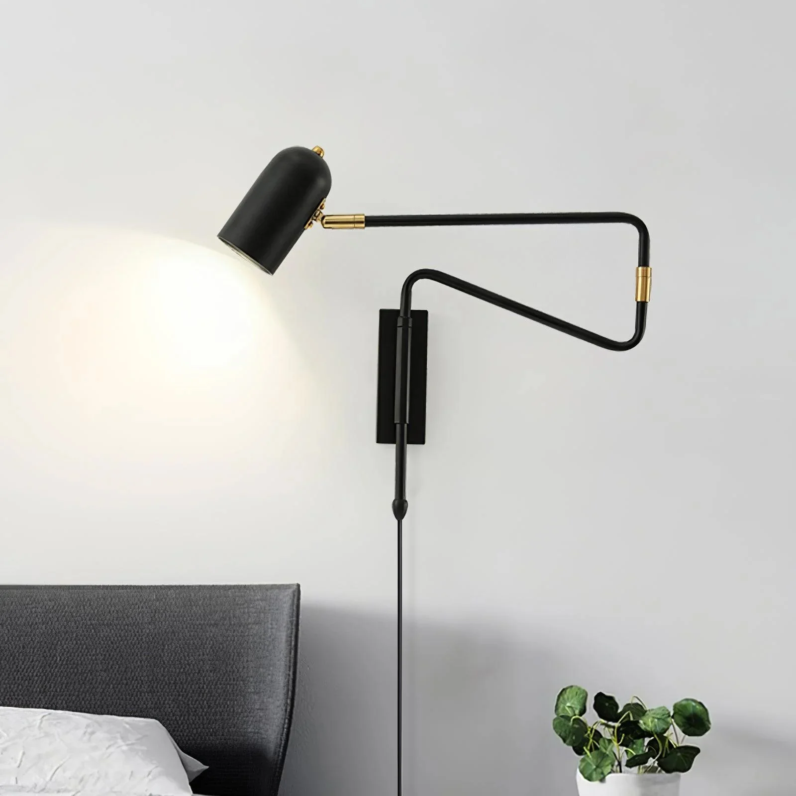 Metal Adjustable Swing Arm Sconce