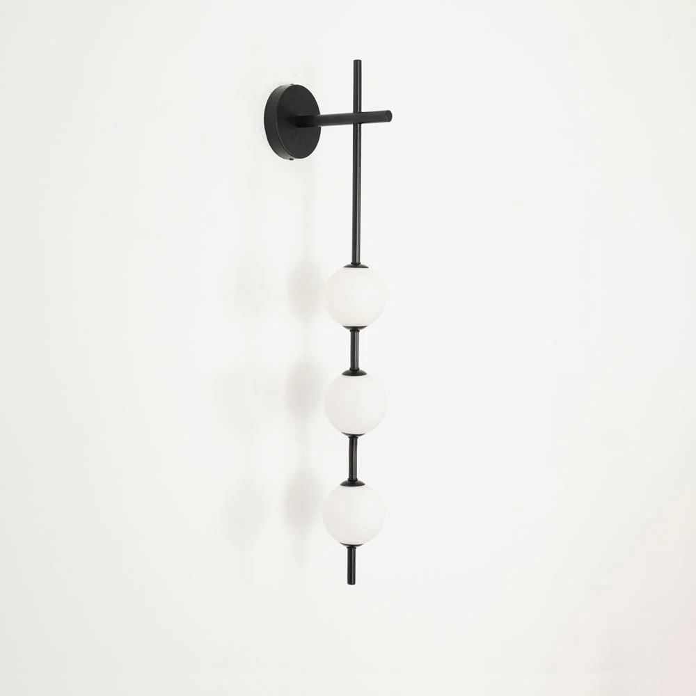 Metal Glass Globe Linear Sconce