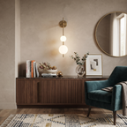 Metal Glass Globe Linear Sconce