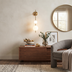Metal Glass Globe Linear Sconce