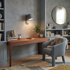 Modern Grey Adjustable Wall Sconce Over Home Office Study Desk