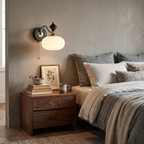 Metal Wood and Glass Sconce