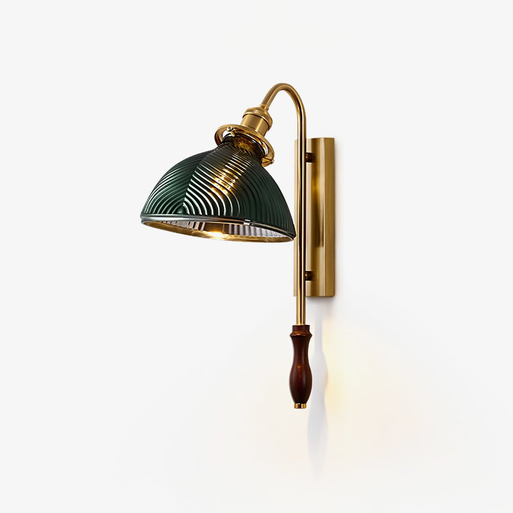 Metal Wood and Glass Sconce