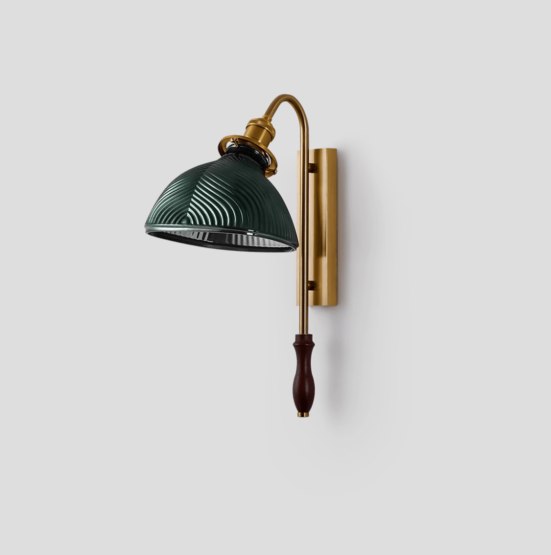 Metal Wood and Glass Sconce