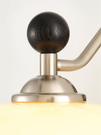 Metal Wood and Glass Sconce