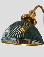 Metal Wood and Glass Sconce