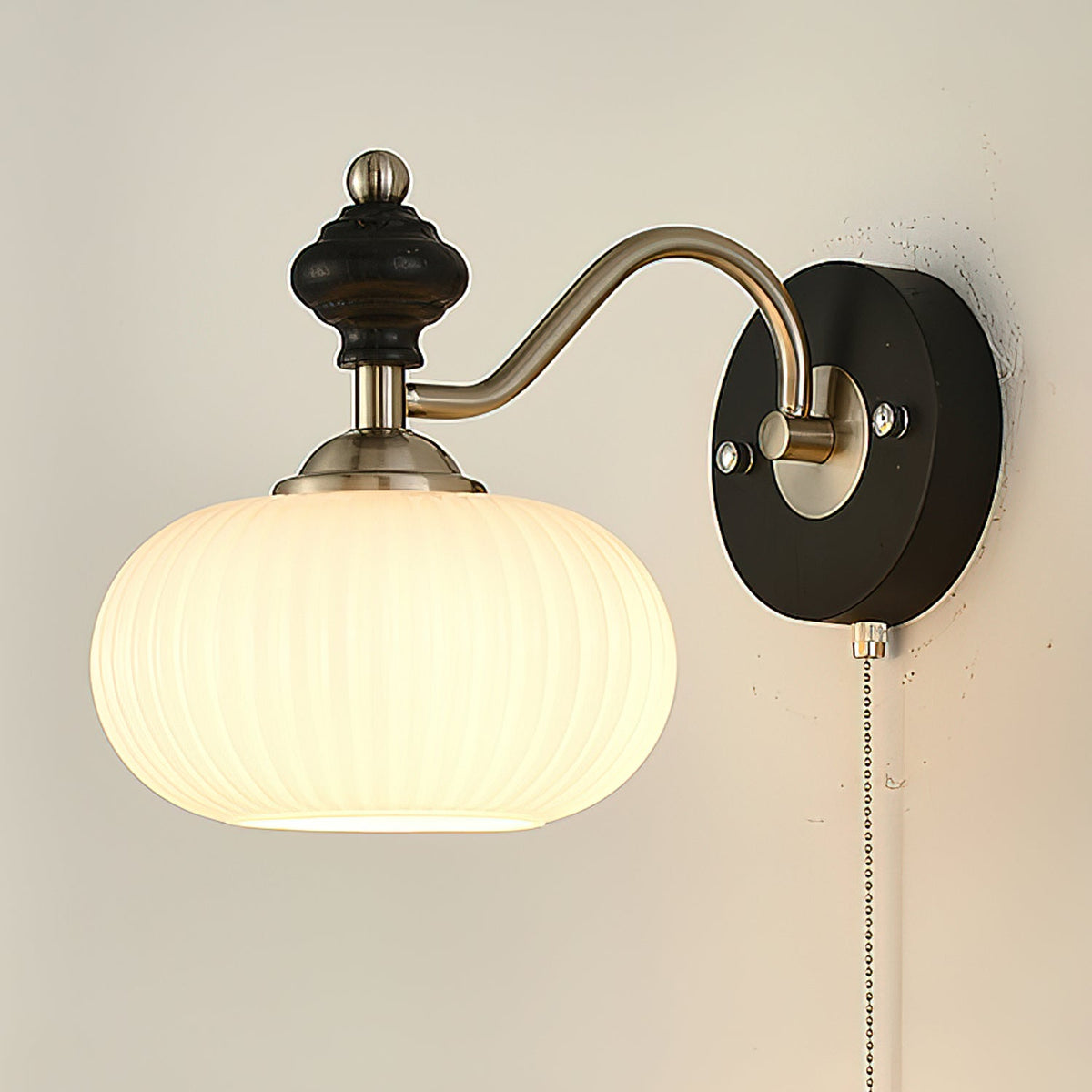 Fluted Glass Shade Wall Sconce Studio Product Shot