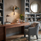 Metal Wood and Glass Sconce