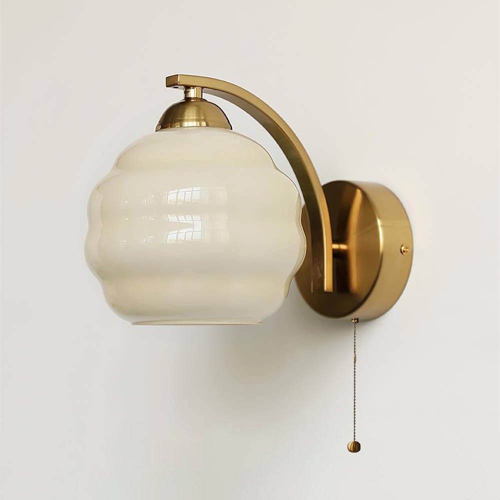 Metal Glass Globe Wall Sconce