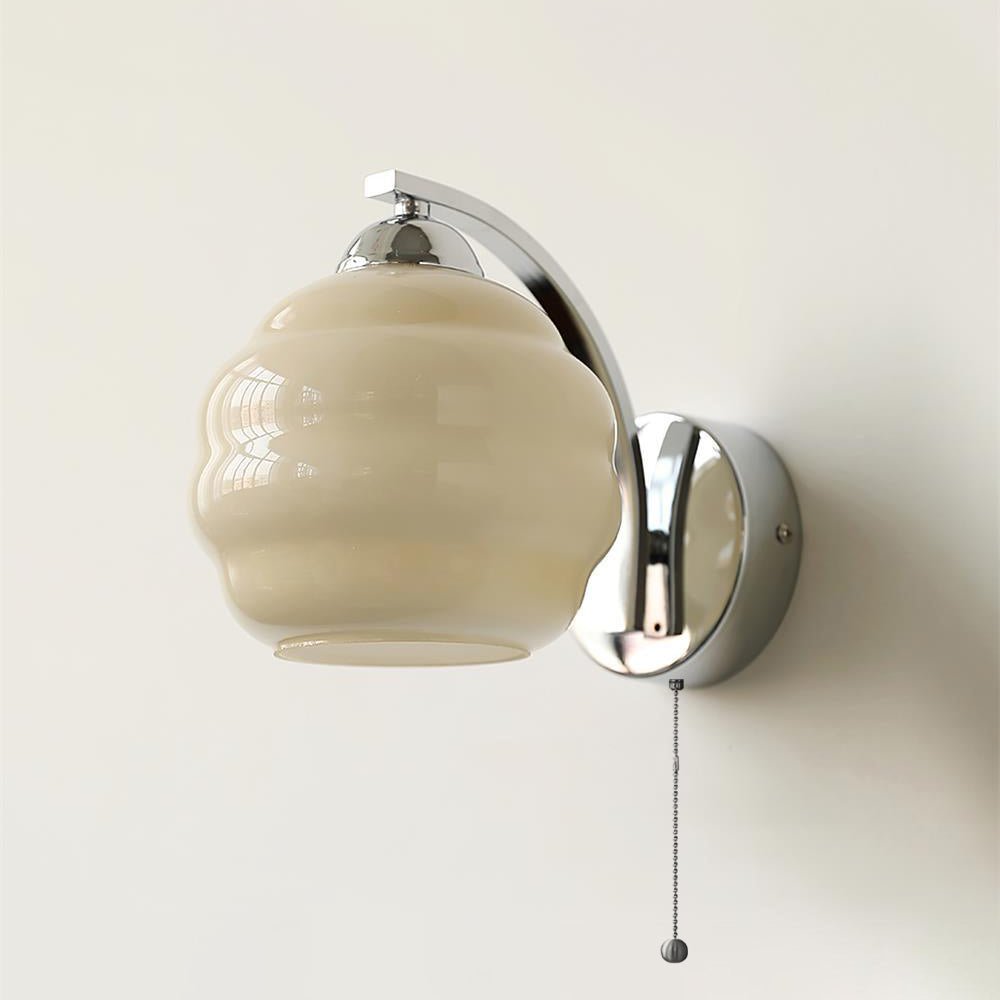 Metal Glass Globe Wall Sconce