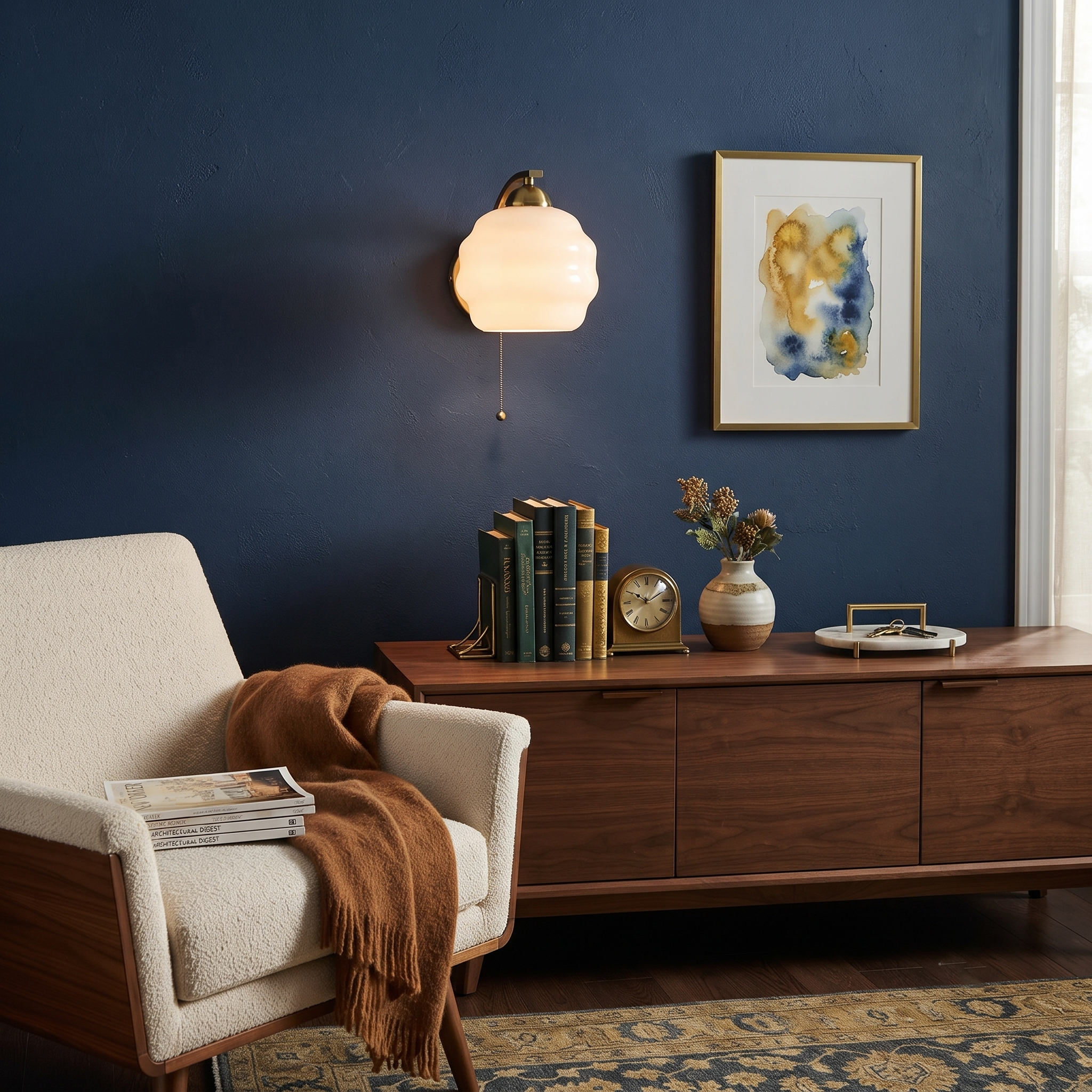 Metal Glass Globe Wall Sconce